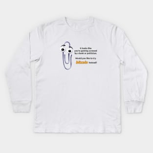 Clippy Bitcoin Kids Long Sleeve T-Shirt